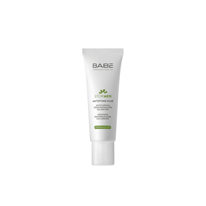 BABÉ drėkinamasis, matiškumo suteikiantis veido fluidas Stop AKN, 50 ml