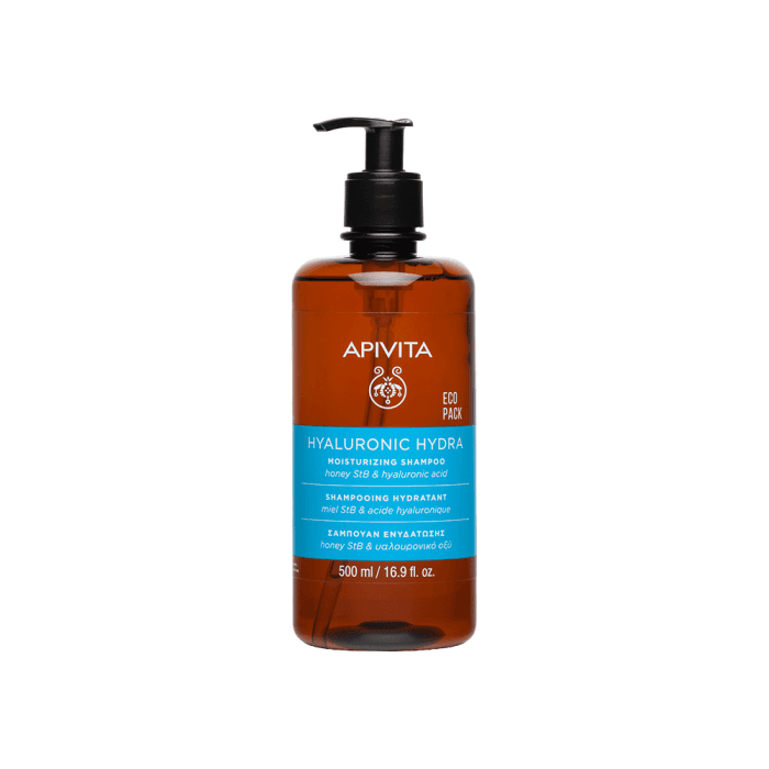 APIVITA drėkinamasis šampūnas HYALURONIC HYDRA, 500 ml