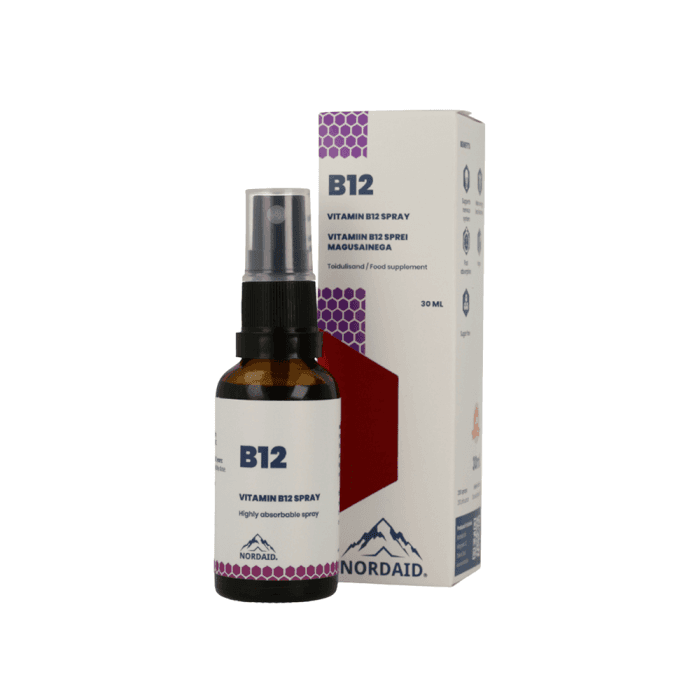 NORDAID purškiamas vitaminas B12, 800 µg, šaltmėtės skonio, 30 ml-1