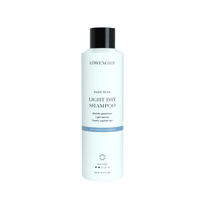 LOWENGRIP lengvas maitinamasis sausas šampūnas, švelnaus brizo ir bergamotės aromato, 250 ml