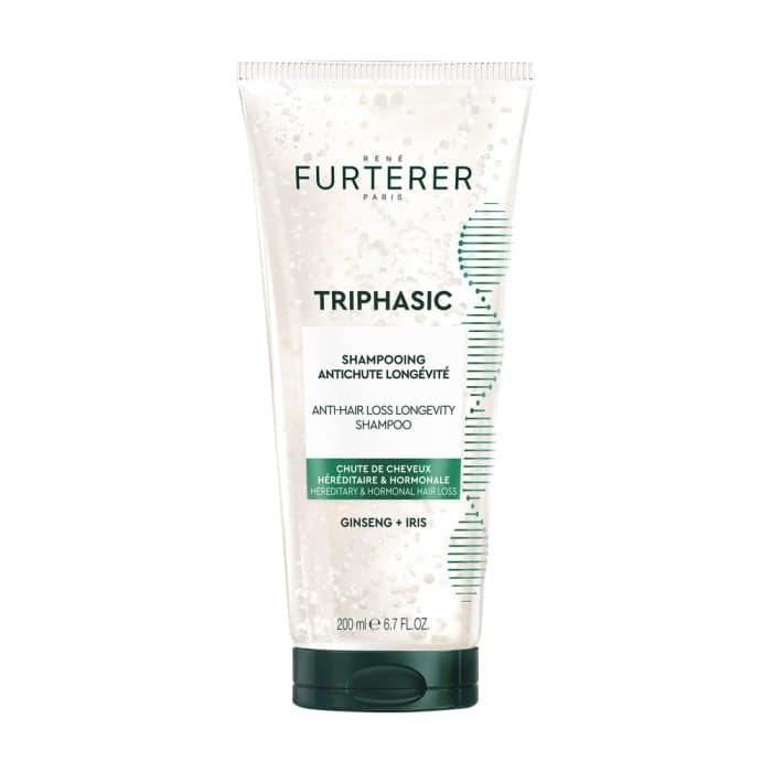 RENE FURTERER stimuliuojamasis šampūnas slenkantiems plaukams TRIPHASIC LONGEVITY, 200 ml