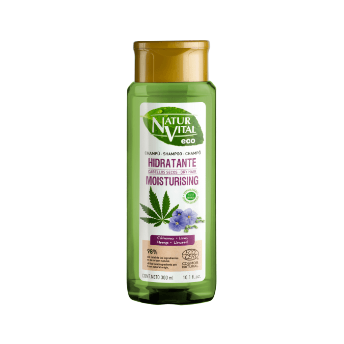 NATUR VITAL drėkinamasis šampūnas su kanapių ir linų sėmenų ekstraktais ECO, LT-EKO-001, 300 ml