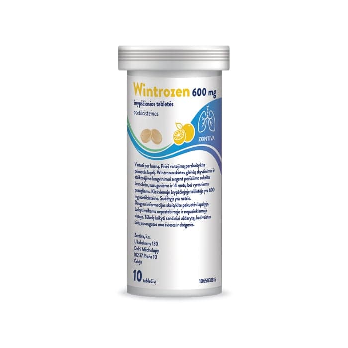 WINTROZEN, 600mg, Šnypščiosios tabletės, N10-1