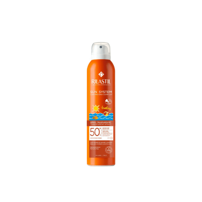 RILASTIL purškiamas apsauginis losjonas nuo saulės kūdikiams ir vaikams SUN SYSTEM BABY, SPF 50+, 200 ml