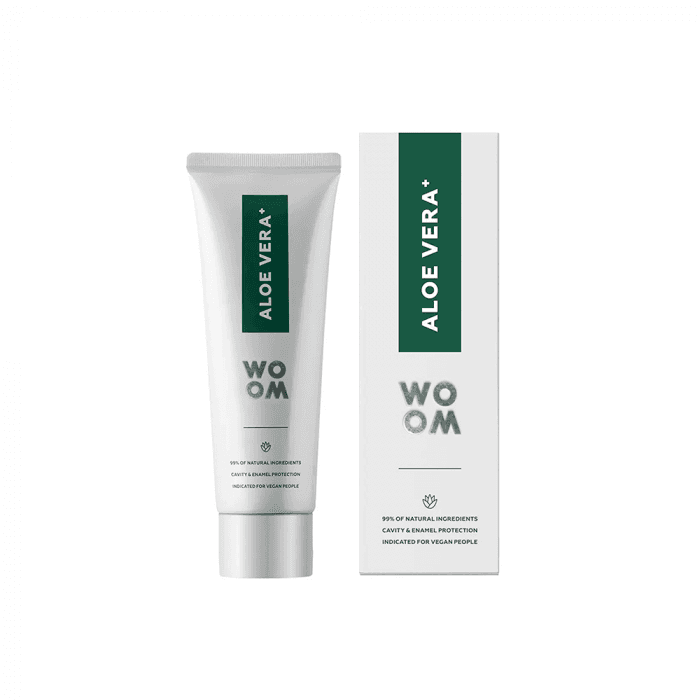 WOOM natūrali balinamoji dantų pasta ALOE VERA+, 75 ml