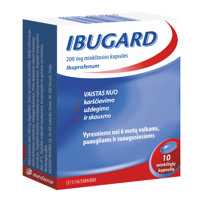 IBUGARD, 200mg, minkštosios kapsulės, N10