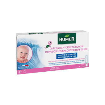HUMER vienkartinės jūros vandens ampulės kūdikiams, 5 ml, 20 ampulių