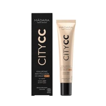 MADARA nuo aplinkos taršos apsaugantis kremas CITY CC, SPF 15, šviesi spalva, 40 ml