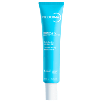 BIODERMA, drėkinantis spindesio suteikiantis fluidas dehidratuotai odai HYDRABIO PERFECTEUR SPF30, 40 ml