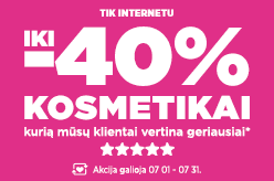 Kosmetikai, kurią mūsų klientai vertina geriausiai* – iki -40%