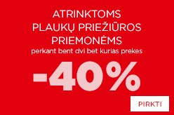 Atrinktoms plaukų priežiūros priemonėms -40% perkant bent dvi bet kurias prekes