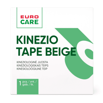 EUROCARE, kineziologinė juosta, smėlio sp., 5cm x 5m, 1 vnt.