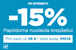 Papildoma nuolaida krepšeliui -15% perkant bent už 29 € su kodu: IMK15