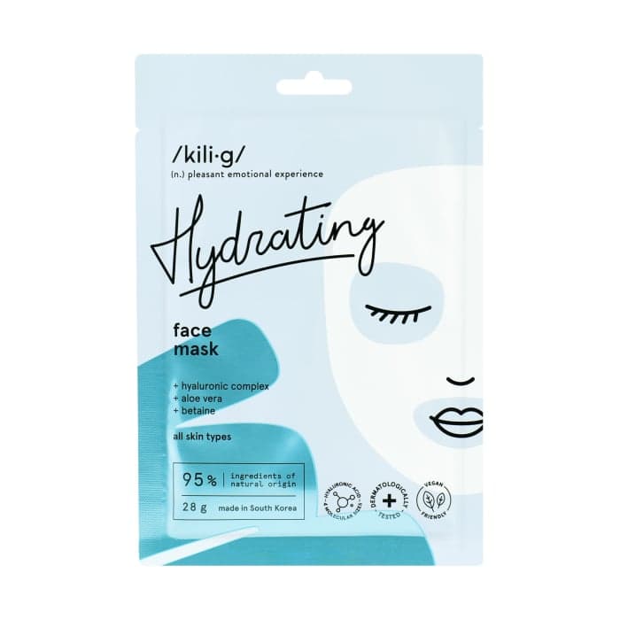 KILIG HYDRATING lakštinė veido kaukė, 28 g