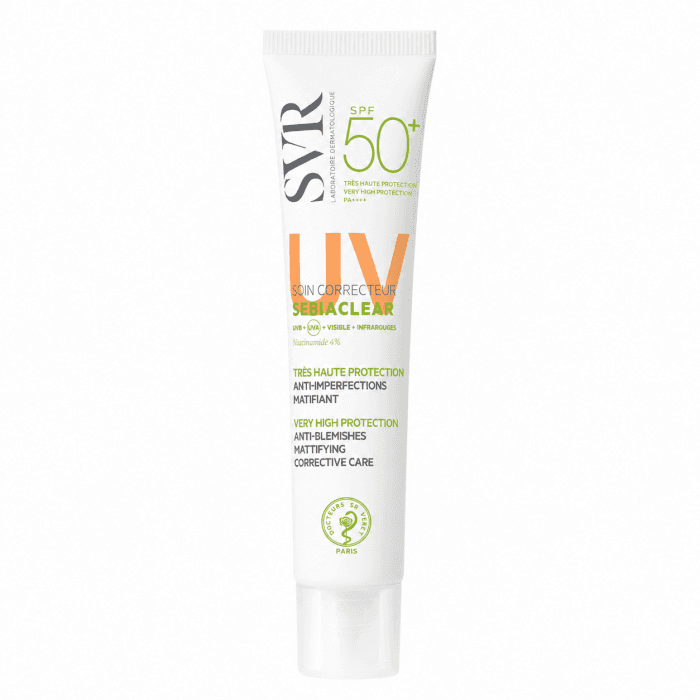 SVR SEBIACLEAR CREME apsauginis veido kremas nuo saulės jautriai riebiai odai SPF50+, 40 ml
