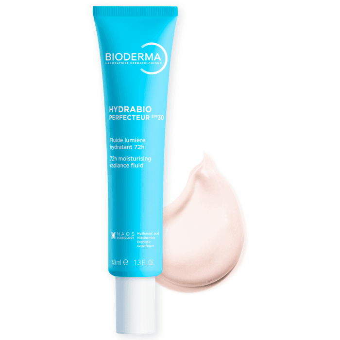 BIODERMA, drėkinantis spindesio suteikiantis fluidas dehidratuotai odai HYDRABIO PERFECTEUR SPF30, 40 ml-1