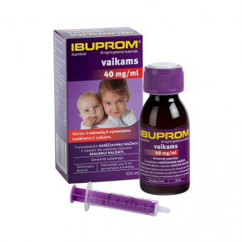 Ibuprom 40 mg/ml geriamoji suspensija, vaikams, 100
ml Ibuprom 40 mg/ml geriamoji suspensija, vaikams, 100
ml