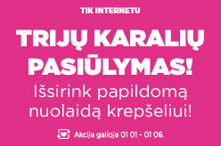 Trijų Karalių pasiūlymas! Išsirink papildomą nuolaidą krepšeliui!