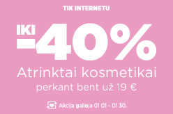 Atrinktai kosmetikai iki -40% perkant bent už 19 €