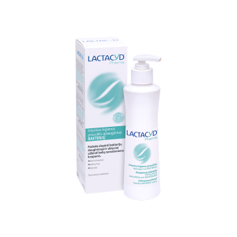 Lithuania product data sample: LACTACYD PHARMA intymios higienos prausiklis ANTIBACTERIAL, 250 ml