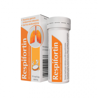 Respifortin 600mg šnypščiosios tabletės N10 Respifortin 600mg šnypščiosios tabletės N10