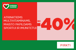 Atrinktiems multivitaminams, maisto papildams sportui ir imunitetui iki -40%