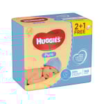 HUGGIES drėgnos servetėlės PURE, bekvapės, 3 vnt., 56 vnt.
