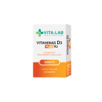 VITA-LAB, Vitaminas D3 5000 + K2 200 µg PLUS, 30 tablečių