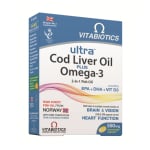 ULTRA COD LIVER OIL PLUS OMEGA-3, 60 kapsulių