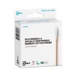 HUMBLE bambukiniai kosmetiniai pagaliukai, balta spalva, 100 vnt.