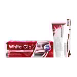 WHITE GLO balinamoji dantų pasta PROFESSIONAL CHOICE, 150 g+Dantų šepetėlis „Pro-Soft“