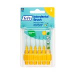 TEPE tarpdančių šepetėliai, geltona spalva, 0,7 mm, 6 vnt.