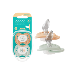 BABOO® Calmy silikoninis ortodontinis čiulptukas su sterilizavimo dėžute, Peachy Keen, 0+ mėn, 2 vnt.