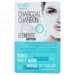 VICTORIA BEAUTY burbulinė lakštinė veido kaukė su aktyvintąja anglimi + O2, 1 vnt.