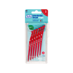TEPE tarpdančių šepetėliai ANGLE, 0,5 mm, raudona spalva, 6 vnt.