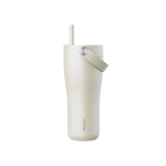 CARRY puodelis Off-White, 600 ml+Šiaudelio valymo šepetėlis