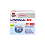 DOPPELHERZ SYSTEM MAGNESIUM CITRAT 400, apelsinų ir granatų skonio, 20 pakelių