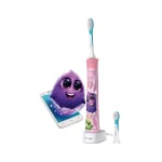 PHILIPS elektrinis dantų šepetėlis SONICARE FOR KIDS, rožinė spalva, HX6352/42, 1 vnt.