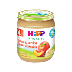 HiPP ekologiška bananų ir persikų tyrelė, nuo 4 mėn., LT-EKO-001, 125 g
