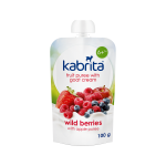 KABRITA obuolių ir miško uogų tyrelė su ožkos pieno grietinėle, nuo 6 mėn., 100 g