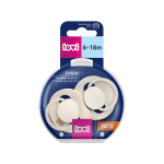 LOVI silikoniniai dinaminiai čiulptukai Prime,  Coconut/ Ivory,  6-18m,  2 vnt.,  34/402, 2 vnt.