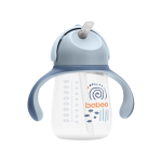 BABOO gertuvė su silikoniniu šiaudeliu, 260 ml, Blue Haze, 9+ mėn, 1 vnt.