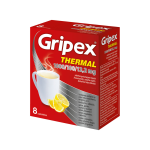 GRIPEX THERMAL, 1000mg+100mg+12,2mg, milteliai geriamajam tirpalui, N8