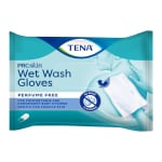 TENA drėgnos prausiamosios pirštinės WET WASH GLOVES, 8 vnt.