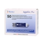 MEDISMART nekalibruojamos diagnostinės juostelės  SAPPHIRE LOBECK MEDICAL, 50 vnt.