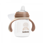 BABOO gertuvė su silikoniniu snapeliu, 260 ml, Au Naturale, 6+ mėn, 1 vnt.