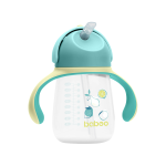 BABOO gertuvė su silikoniniu šiaudeliu, 260 ml, Lagoon Fiesta, 9+ mėn, 1 vnt.