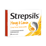 Strepsils Honey & Lemon 1,2 mg/0,6 mg, kietosios pastilės, N24