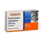 PARACETAMOL-RATIOPHARM, 250 mg, Žvakutės, N10