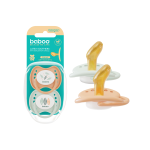 BABOO® Calmy lateksinis ortodontinis čiulptukas (2 vnt) su sterilizavimo dėžute, Peachy Keen, 0+ mėn, 2 vnt.